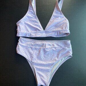 8 BIKINI SET SIZE SMALL PINK /WHITE POLKADOTS